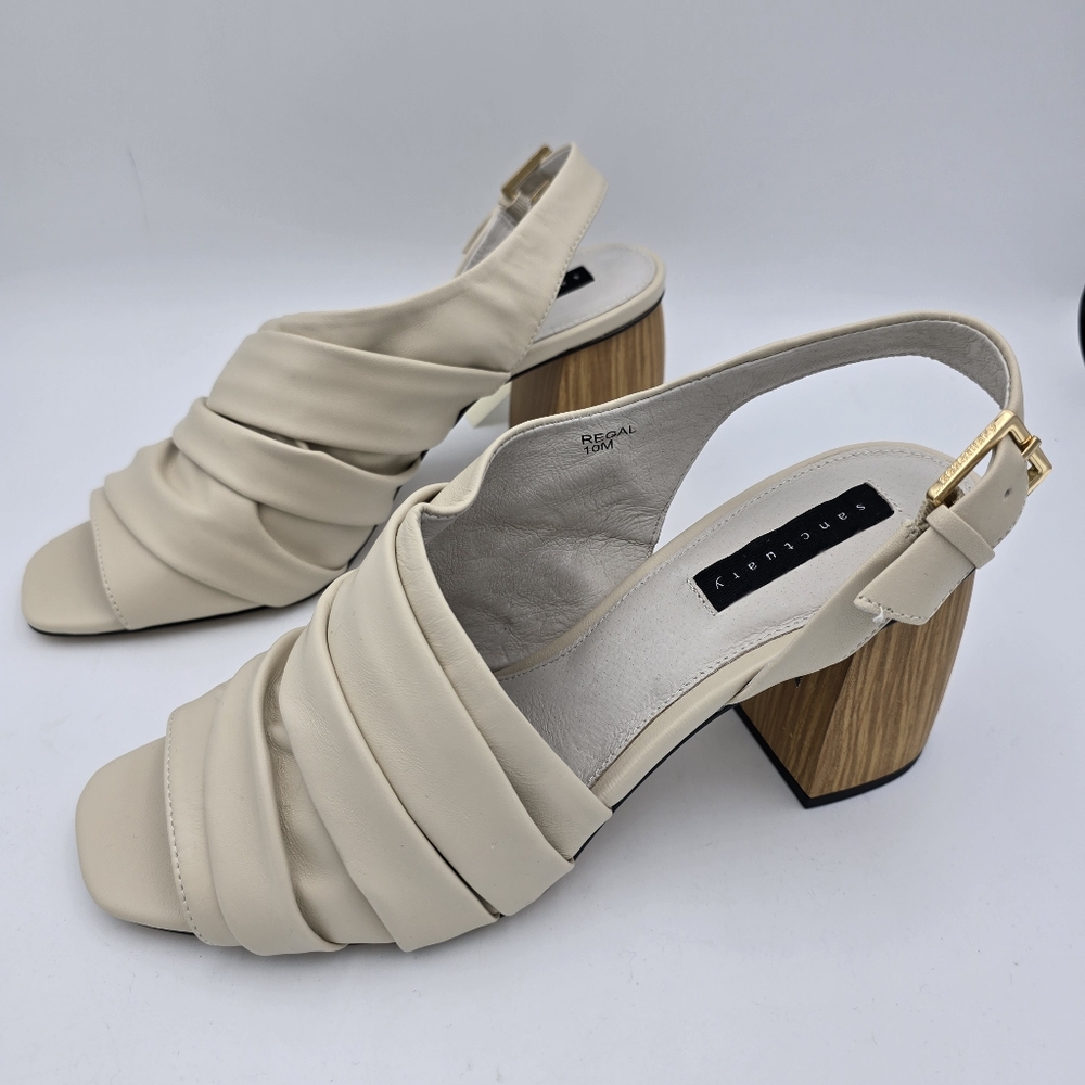 NWT Sanctuary Regal Heeled Leather Sandals, Bone, 10M - Picture 8 of 16